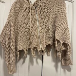 Ruve braha fray knit hoodie